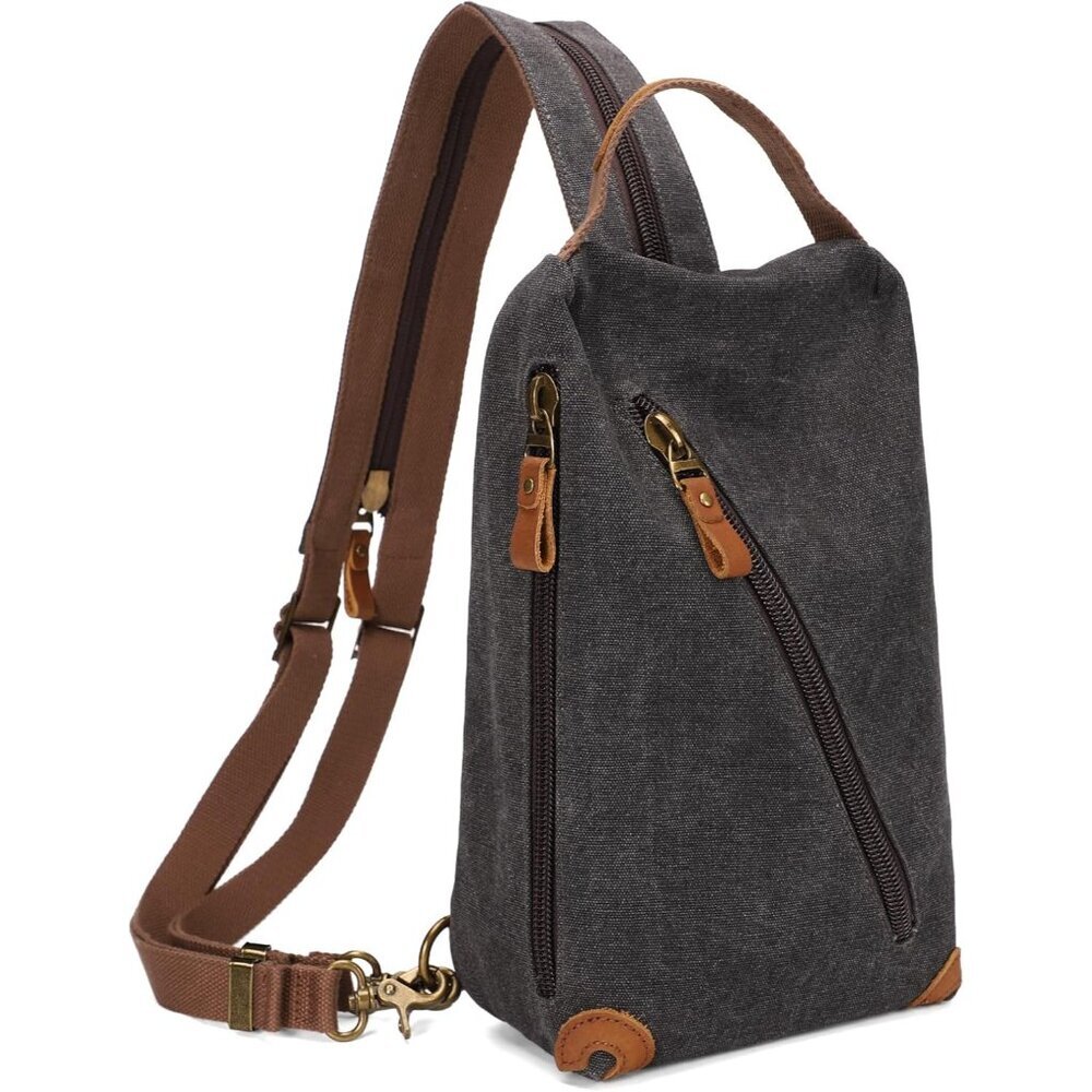 Canvas Sling Bag Crossbody Small Backpack Travel Purse Unisex